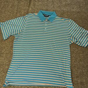Polo Golf Ralph Lauren‎ Men's Large Casual Work Shirt 100% Pima Cotton Striped